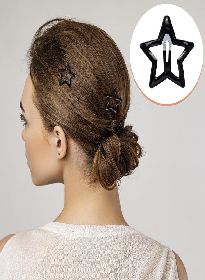 Mxxipp 20pcs Star Hair Clips for Women, Non-Slip Metal Star Snap Barrettes, Y2K Hairstyle Accessories for Women Thick Thin Fine Straight Curly Long Short Hair- Black - Image 3
